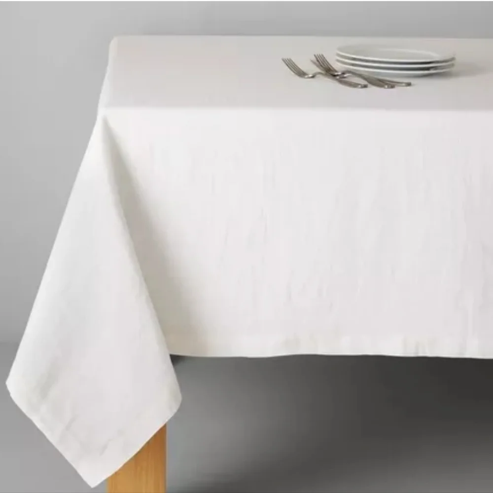 ❤️BUY 2 GET 1 FREE  Sur La Table Classic White Linen Tablecloth, Size 108